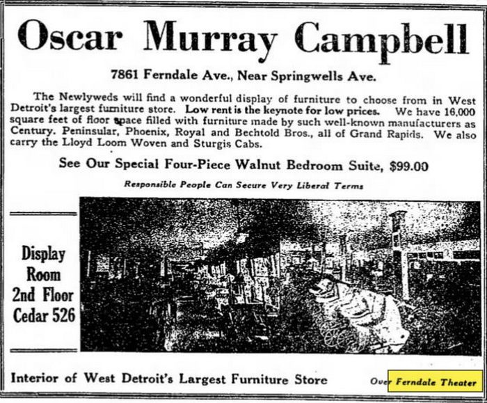 Ferndale Theatre (Capitol Theatre) - June 1922 Ad
